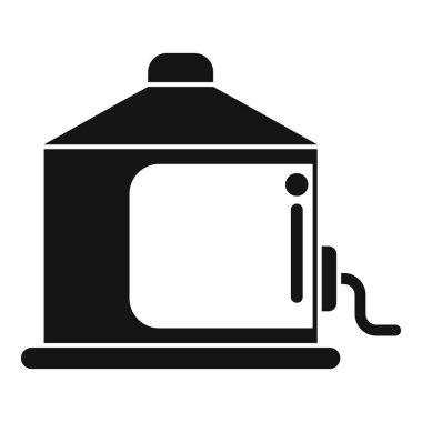 Basit elektrikli su ısıtıcısı ısıtma sistemi simgesi siyah katı biçiminde