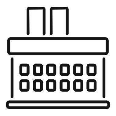 Sigara bacalarından kirlilik yayan bir fabrika binasının çizgi simgesi