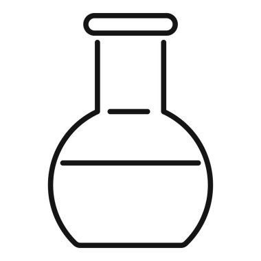 İçinde kimyasal sıvı bulunan bir laboratuvar cam şişesinin simgesi.