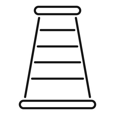Daha aşağıdan daha yüksek bir tabana giden adımları olan basit bir merdiven simgesi