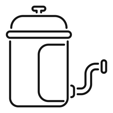 Fransız kahve makinesinin basit bir simgesi. Taze kahve demliyor.