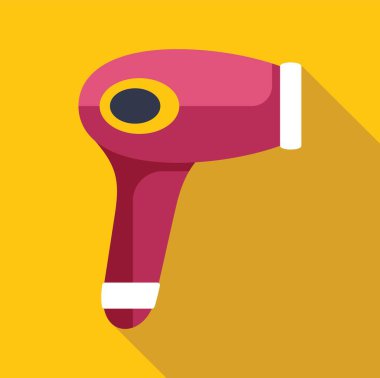 Saç kurutma makinesinin minimalist grafik tasarımı. Saç bakımını ve güzelliği temsil etmek için mükemmel.