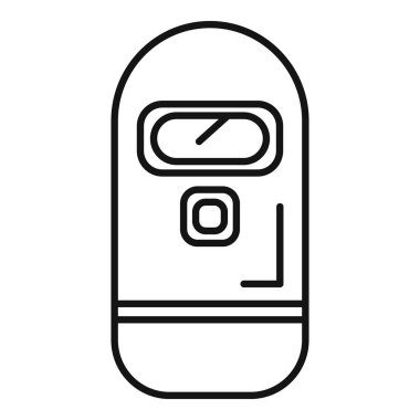 Kış sporu ve koruma ikonu ana hatları vektörü için yüzünü örten kar maskesi