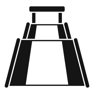 Basamakları ve tırabzanları olan büyük su parkı eğlencesi basit simge biçimine götürür