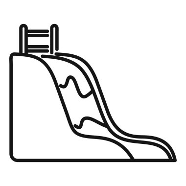 Bu basit çizgi sanat simgesi bir oyun alanı slaytını temsil ediyor, çocukluk, eğlence ve açık hava oyunlarıyla ilgili tasarımlar için mükemmel.