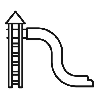 Bir oyun alanı slaytının basit siyah beyaz simgesi açık hava eğlencesi ve eğlencesini sembolize eder.