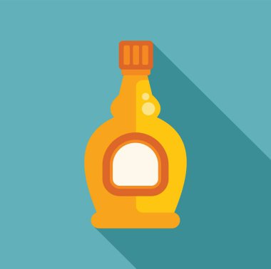 Akçaağaç şurubu içeren cam şişe, nefis bir kahvaltı sosu.