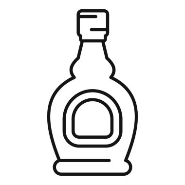 Akçaağaç şurubuyla dolu bir cam şişenin basit çizimi.