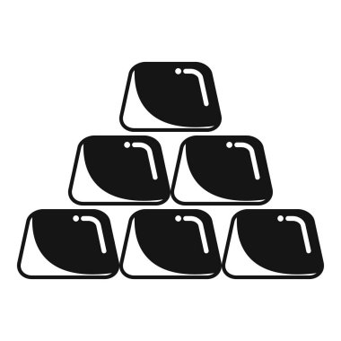 Altın külçeleri piramidinin siyah ve beyaz simgesi zenginliği temsil ediyor.