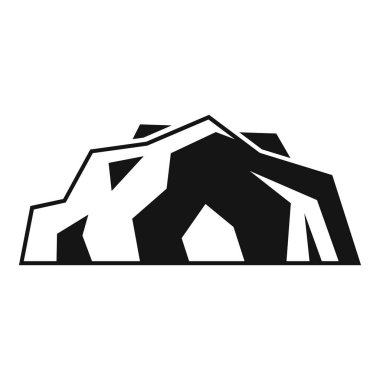 Dağ zirvesinin siyah beyaz çizimi, logo için mükemmel.