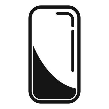 Düşük pil simgesini gösteren bir akıllı telefonun siyah ve beyaz vektör çizimi