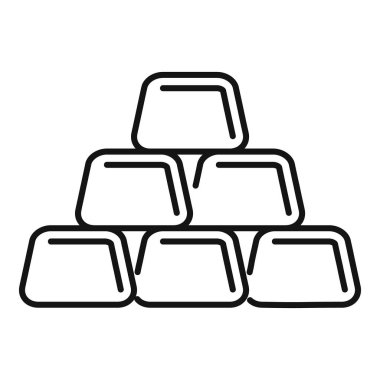 Yatırım ve zenginliği temsil eden altın külçelerinin çizgi çizimi