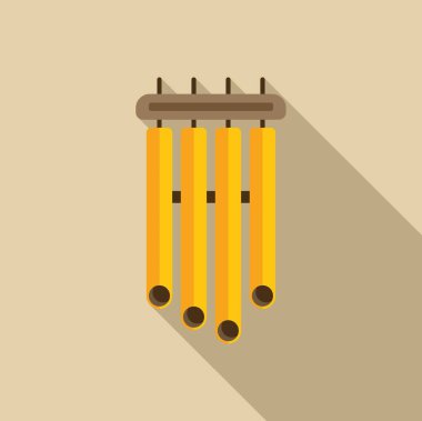 Tavandan sarkan sarı rüzgar çanı rahatlatıcı sesler çıkarıyor.