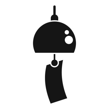 Geleneksel Japon rüzgâr çanının siyah-beyaz çizimi rahatlatıcı bir ses çıkarıyor.