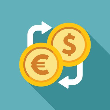 Avro ve oklarla değiş tokuş yapan dolar ve para bozdurma kavramı