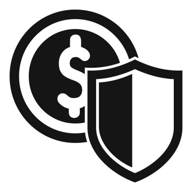 Shield, bir dolarlık madeni parayı koruyor, finansal güvenlik ve güvenlik kavramını temsil ediyor.