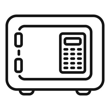 Basit, kalın satır simgesi dijital tuş takımı kilidi olan bir ev ya da ofis kasası