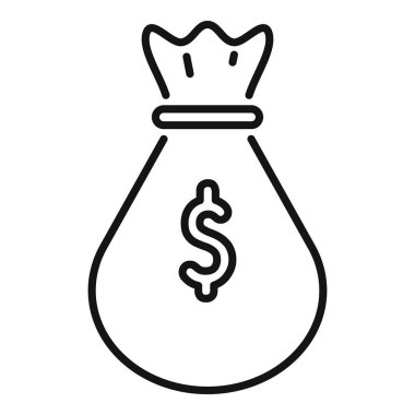 Üzerinde dolar işareti olan bir çantanın basit vektör simgesi, tasarruf, finans ve zenginliği temsil ediyor.