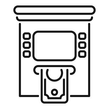 ATM para makinesi banknot simgesi dağıtıyor