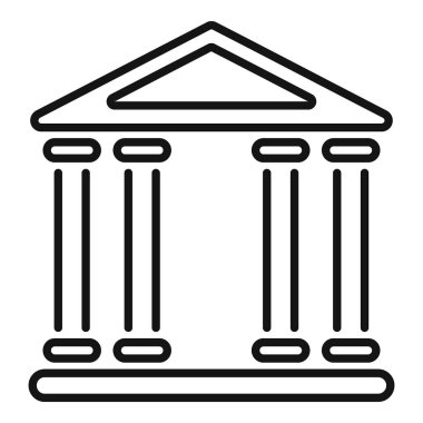 Adliye sembolünü temsil eden sütunları olan bir binanın simgesi.