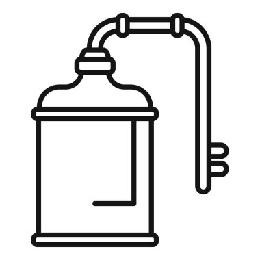 Alkol toplamak için bir tüp ile basit bir kaçak içki çizimi.