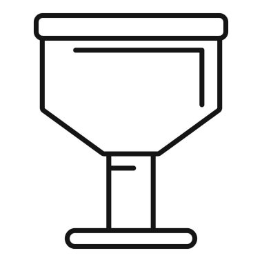 Asılı bir kuş besleyicisinin basit çizgi simgesi, doğa ve vahşi yaşam temalı tasarımlar için mükemmel.