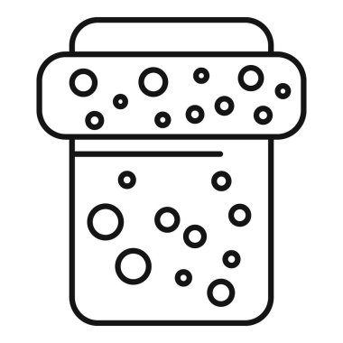 İçinde kaynayan bir sıvı bulunan bir laboratuvar şişesinin basit, kalın çizgi simgesi, bilimsel veya eğitici materyaller için ideal.