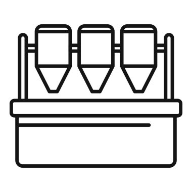 Bir çiftlikte hasat edilen ekinleri tutan tahıl ambarlarının çizimi