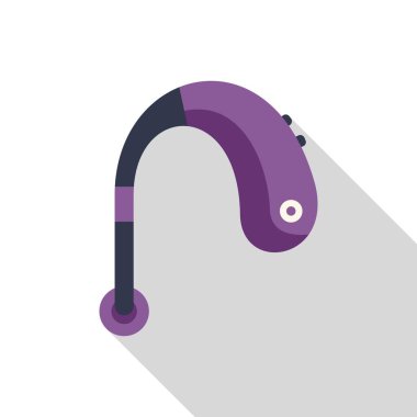 Beyaz arka planda uzun gölgesi olan kablosuz kulaklık, teknoloji ve iletişim temaları için mükemmel.