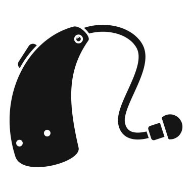 İşitme engelli insanların işitme duyusunu geliştiren bir işitme cihazı için siyah simge