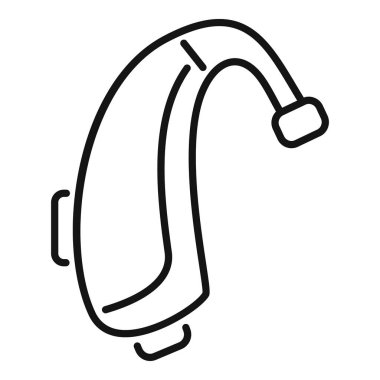 İşitme cihazının basit bir çizgi sanatı simgesi İşitme kaybı yaşayanların işitme duyusunu geliştiriyor