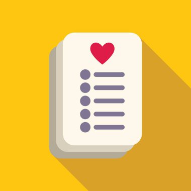 Dilek listesi sevgi ve sevgiyi temsil eden bir kalple gösterilir.