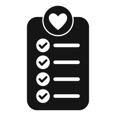 Alışveriş ve satın alma eylemini temsil eden istek listesinin siyah beyaz simgesi