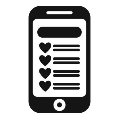 Kalpli online randevu uygulaması arayüzü gösteren bir akıllı telefonun siyah beyaz simgesi