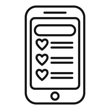 Smartphone, kalpler tarafından temsil edilen potansiyel eşleşmelerin bir listesini içeren bir tarih uygulaması görüntülüyor