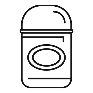 Bir deodorant çubuğunun ambalajını boş bir etiket ile gösteren basit çizgi simgesi