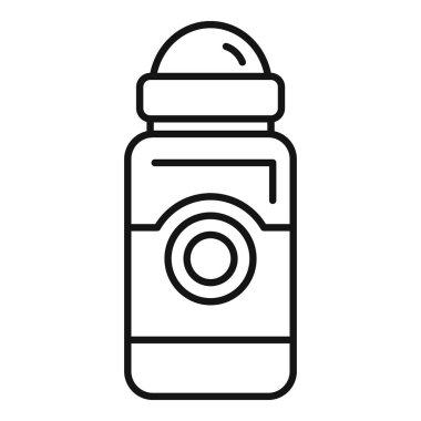 Basit, cesur deodorant şişesi rulosu çizimi pratik tasarımı ve ferahlatıcı amacı vurguluyor.