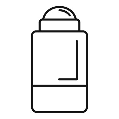 Deodorant çubuğunda yuvarlanan bir rulonun basit siyah beyaz çizimi, yaşam tarzı, güzellik veya hijyen kavramları için mükemmel.