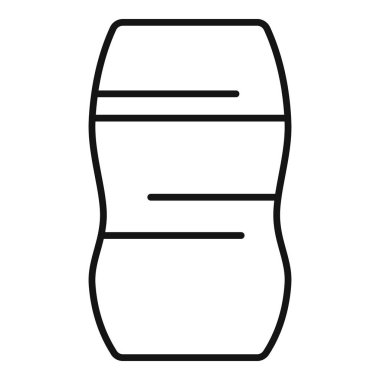 Beyaz arkaplanda siyah çizgiler çizilmiş basit yeniden kullanılabilir su şişesi simgesi