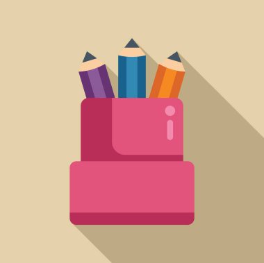 İçinde üç kalem olan pembe kalem tutacağı yaratıcılığı ve okulu temsil etmek için mükemmel.