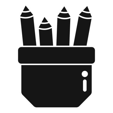 Kalem tutacağının siyah basit vektör simgesi