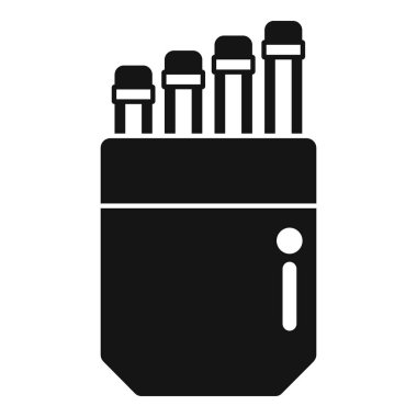 Bir kibrit paketinin siyah silueti, web siteleri veya uygulamalar için kullanışlı simge