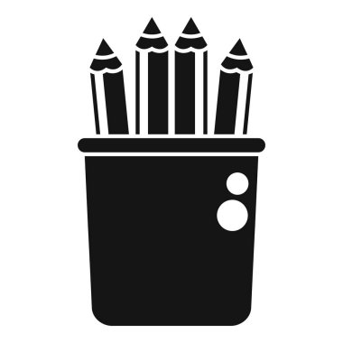 Bir kalem tutacağında dik duran beş kalem, yaratıcılığı ve bir sanatçının veya tasarımcının araçlarını temsil eder.