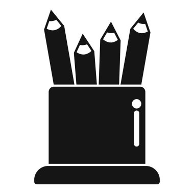 Kalem tutacağında duran siyah beyaz kalem simgesi sanat malzemelerini temsil etmek için mükemmel.