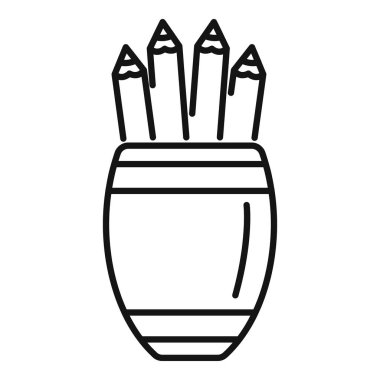 Kalem seti şık bir kalem tutacağında, ofis ortamları için uygun modern bir tasarım sergileniyor.