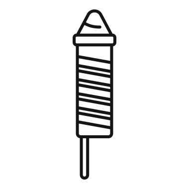 Bir havai fişek roketinin çizgi sanat ikonu, kutlamalar ve tatillerle ilgili projeler için mükemmel