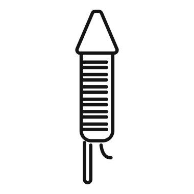 Fitili basit bir havai fişek yukarı bakıyor, kutlamaya hazır.