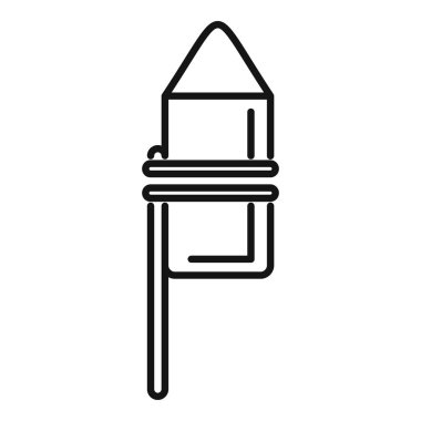 Yanan fitili olan bir maytabın basit bir çizgi simgesi, kutlamaları ve eğlenceleri temsil etmek için mükemmel.