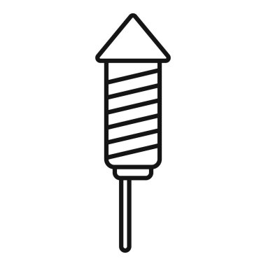 Yıldız ve çizgili basit bir havai fişek roketi patlıyor