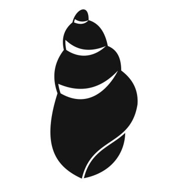 Beyaz çizgili sarmal bir deniz kabuğunun siyah silueti.